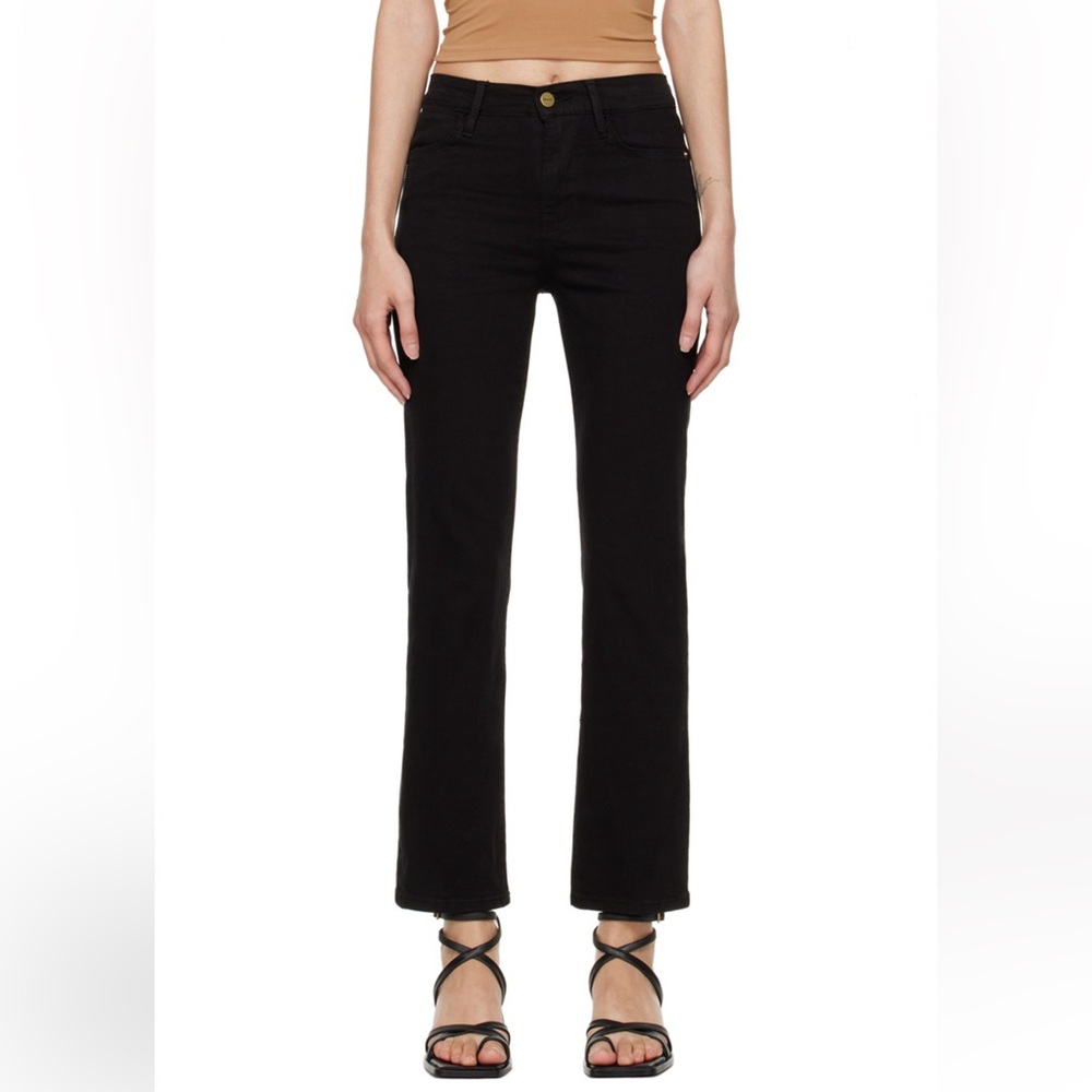 Frame Le High Straight Jeans 24 Black